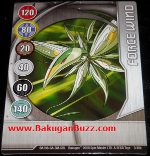 Force Wind 3 48b Bakugan 1 48b Card Set